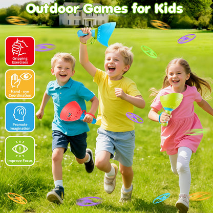 Birebebys Outdoor Toys for Kids Ages 4-8, 3 Packs Flying Catching Game, Outside Manual Capture Chasing Toys for Ages 3-7, Fun Family Games for Boys Girls Ages 2 3 4 5 6