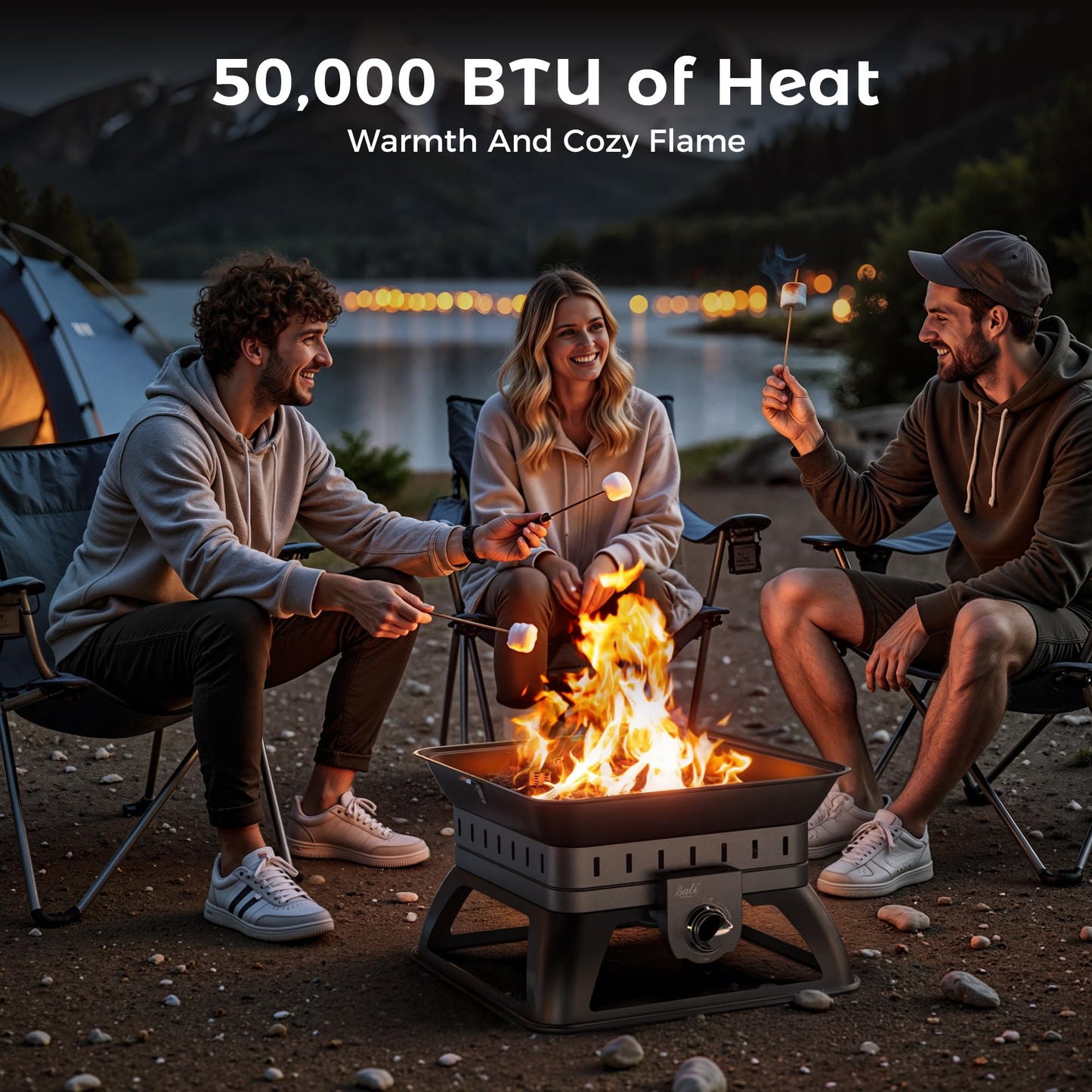 BALI OUTDOORS Propane Fire Pit Perfect for Camping Outdoor Fire Pit for Portable Firepits for Outside Outdoor Patio