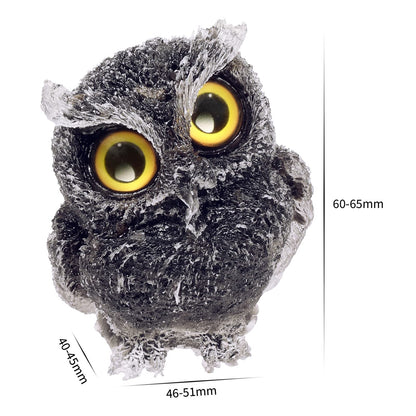 mookaitedecor Black Obsidian Owl Statue Sculpture Stone, Carved Animals Night Owl Figurine Crystal Ornament for Desktop Office Home Decor