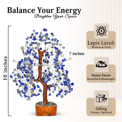 YATSKIA Lapis Lazuli Crystal - Crystal Tree - Feng Shui Decor - Tree of Life - Meditation Accessories - Desk Decorations, Spirtual Things, Good Luck Gifts