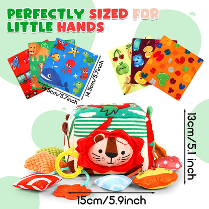 YOGINGO Montessori Toys for 1 Year Old - Tissue Box Baby Toys, Soft Stuffed High Contrast Crinkle Infant Sensory Toys, Boys&Girls Kids Early Learning Gifts