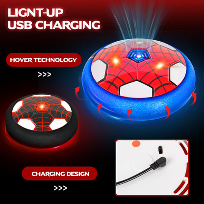 HitToys Hover Soccer Ball Toys Set for Kids, Toddler Hovering Hockey Sets, 3-in-1 Air Floating Soccer Rechargeable Toy with Led Light, Indoor Sports Games Birthday Christmas for Old Boys