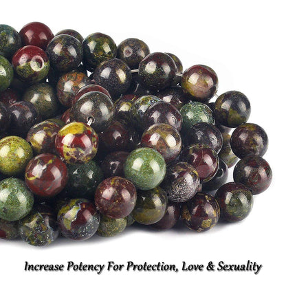 70PCS Natural 8MM Healing Gemstone, Dragon’s Blood Energy Stone Round Loose Beads, Semi-Precious Crystal Beads with Free Elastic String for Jewelry Making DIY