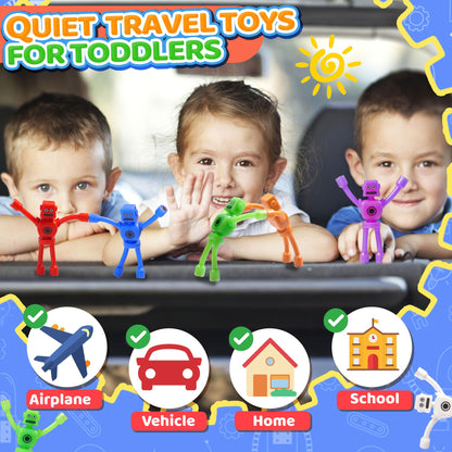 5PC Magnetic Robot Men Travel Toys for Kids Toddlers Boys Fidget Toys Airplane Road Trip Car Travel Activities Essential Fridge Magnets Fidgets Classroom Must Have Gifts Toy for Boy 3 4 5 6 Year Old