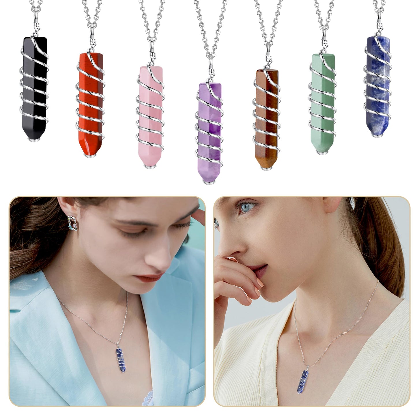 QINJIEJIE Blue Aventurine 20 PCS Healing Crystals Stones Sets Wands Bulk Natural Pocket Crystal Towers Assorted Pointed Reiki Gemstones Polished Energy Meditation Chakra Gifts for Women Men
