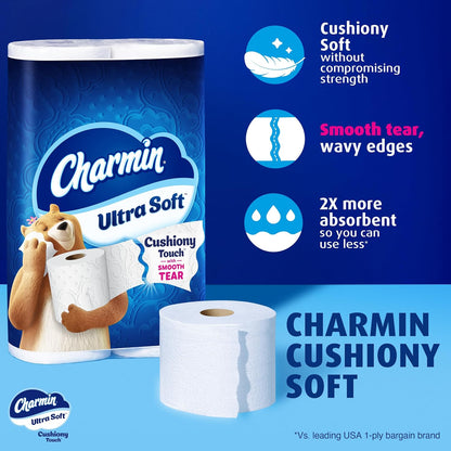Charmin Ultra Soft Cushiony Touch Toilet Paper, 18 Family Mega XL Rolls = 126 Regular Rolls