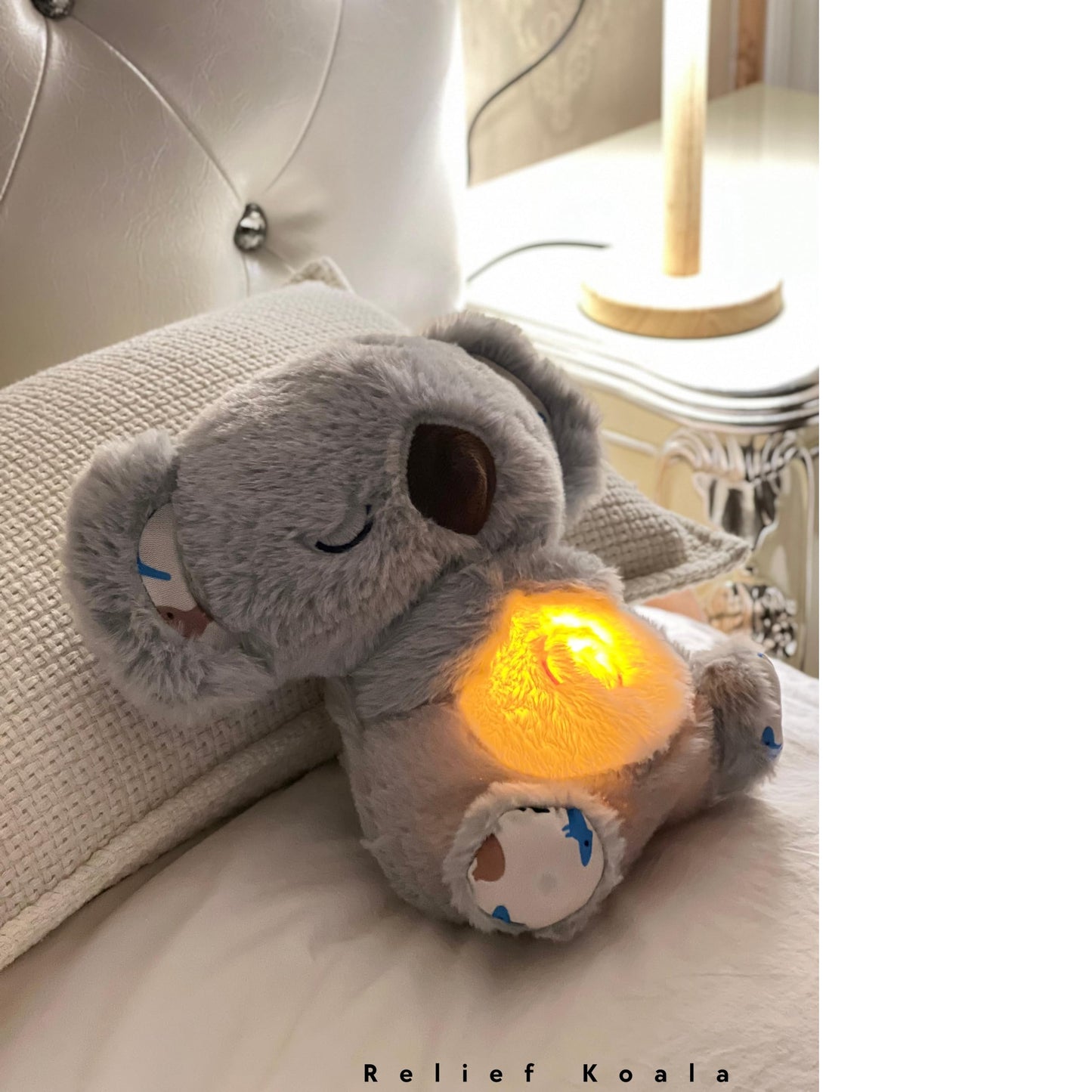 JULIDREAM Anxiety Relief Koala, Breathing Teddy Bear with Calming Music, Lights, Sleeping Otter Plush, Soothing Koala for Adults & Kids, Stress Relief Stuffed Animal (3-Level Adjustable Volume)