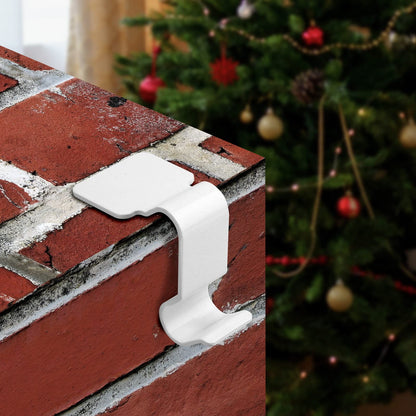 Christmas Stocking Holders for Mantel Set of 4, No-Slip Christmas Stocking Clips Stocking Hanger Hooks For Christmas Decorations, Lightweight Stocking Holders Clip For Fireplace Counter Window (White)