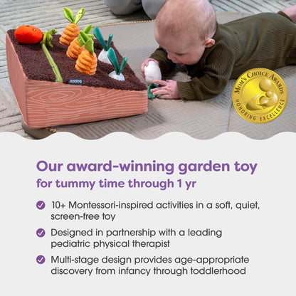 Boppy Learn and Grow Garden Toddler & Baby Toy - Plush Montessori-Inspired Garden Pretend Play Toys with Crinkly Seed Packs & Mirror, 0-18 Months