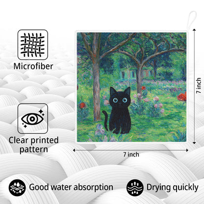 AiHeart Kitchen Dish Cloths,6-Pack Reusable Soft Dishcloths with Hanging Loop,7×7inch Kitchen Towels,Microfiber Hand Towels,Home Decoration,for Housewarming Gifts,Cooking Enthusiasts-Combination A