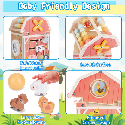 Melofaver Montessori Toys for 1 2 3 Year Old, Wooden Farm Animal Toys for Toddlers 1-3, Baby 12-18 Months Toy, 1 2 Year Old Girl Boy Birthday Gift, Kids Educational Learning Toys Gifts for Girls Boys