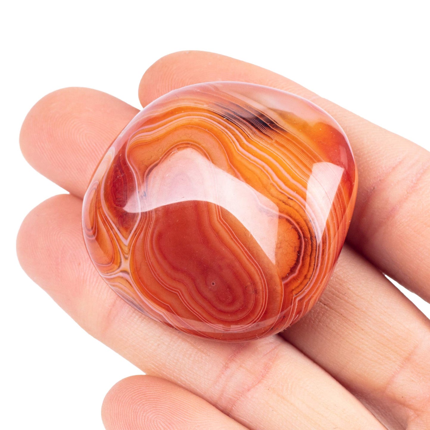 Natural Irregular Banded Agate Pocket Palm Worry Stones,Polished Gemstone for Anxiety Stress Relief Therapy
