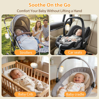 Baby Stroller Rocker with Adjustable Vibration Speed and 11 Soothing White Noise, Hands-Free Rechargeable Sleep Soother Rocker, Portable Accessories for Strollers & Cribs, Essential Baby Gear