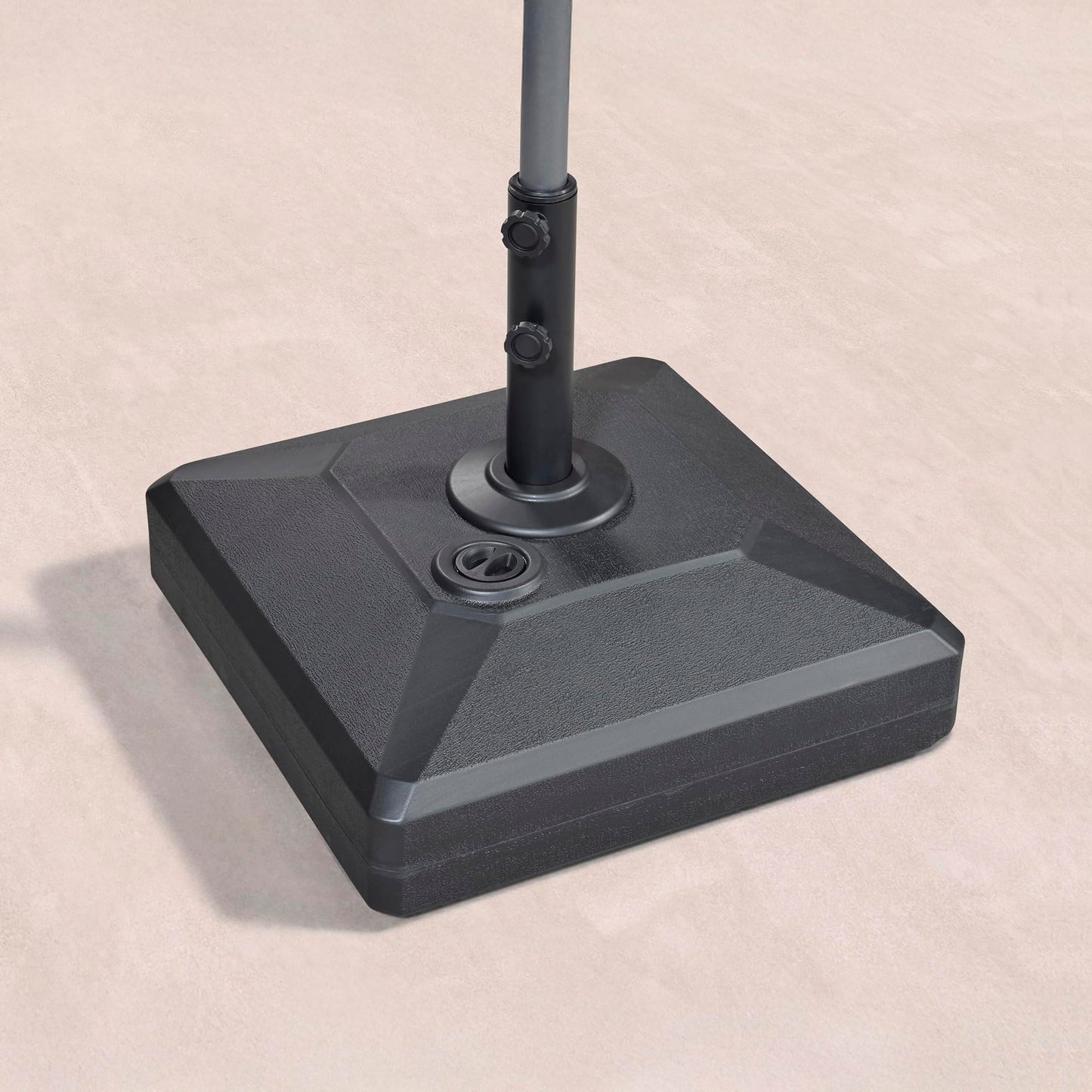 PURPLE LEAF HDML45 Patio Market Umbrella Stand Base with Wheels - 158 lbs Heavy Duty Outdoor Table Umbrella Base with Sand/Water, 21.7" X21.7" X 4.33"