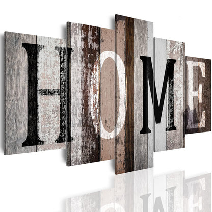 LUDUHU Home Canvas Print Wall Art - 5 Piece Sweet Home Signs, Black and White Quotes, Modern Family Wall Decor (G, Oversize 40x20inch)