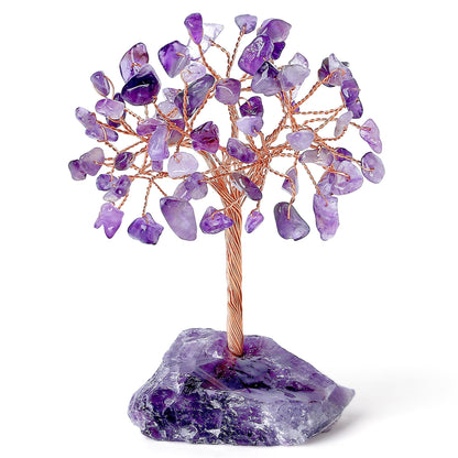 YATOJUZI Natural Amethyst Crystal Tree Purple Gifts for Women Mom Office Desk Decor Cubicle Decorations Meditation Accessories 3.93"-4.52" Money Fengshui Trees of Life