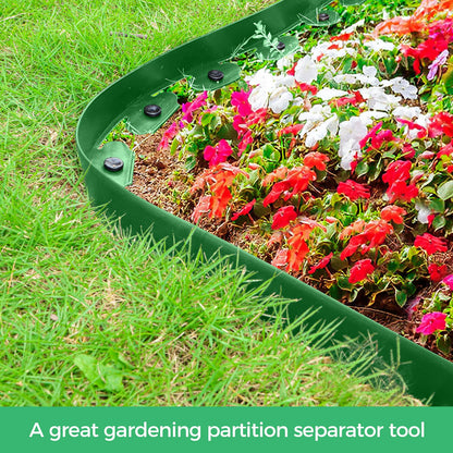 2-Inch x 50 FT Landscape Edging Border with 75 Stakes, Garden Edging Border Lawn Edging Border, Plastic Edging Border Flexible for Garden Flower Beds Lawn Yard Paver Pathway (Green)