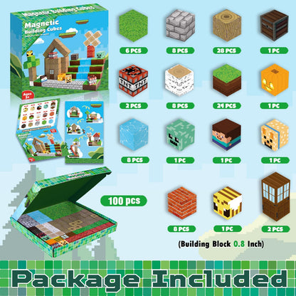 Annexfun Magnetic Blocks-100PCS Magnetic Building Blocks, Magnetic Tiles Kids Build Cubes 2026 Upgraded STEM Game Toys, Christmas Birthday Gifts for Boys & Girls Ages 3+