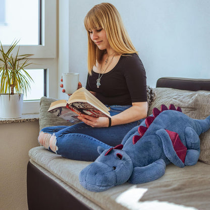 Dodhse Pterosaur Stuffed Animal with Wings - Cute Soft Dinosaurs Plush Toys Little Flying Dragon Plushies Pillow Doll Christmas Birthday Gifts for Kids Boys Girls (Blue,35.43inch/90cm)