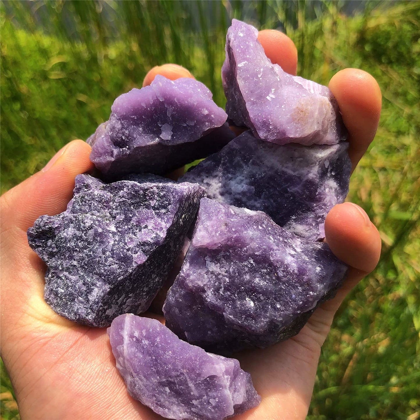 Zenkeeper 1 Lb Large Rough Purple Mica Stone Raw Lepidolite Crystal Stone Natural Purple Crystal Stone Mineral Specimen Gemstone Healing Crystals and Stones
