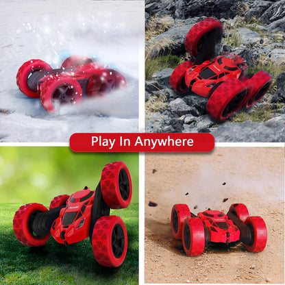 Hamdol RC Stunt Car for Kids Ages 6–12, 360° Rotating Remote Control Car with LED Lights, 4WD Electric Toy Vehicle, USB Rechargeable, Perfect Birthday, Holiday for Boys & Girls