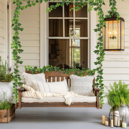 RECUTMS Artificial Ivy Vines Ivy Garland 2Pcs 74.8inch Fake Vines Hanging Plants with Silk Leaves Greenery Spring Decor for Indoor Outdoor Wedding Home Kitchen Garden Office