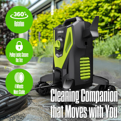 QIOMALA 4800PSI PowerWasher with 4 Quick Connect Nozzles, Foam Cannon for Car, Lane, Patio Cleaning
