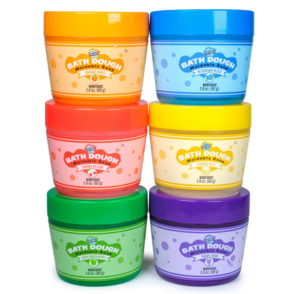 Tub Works® Bath Dough™ Moldable Kids Soap Bath Toy, Variety 6 Pack | Shape, Mold & Create Tub Art with Soapy Dough | Soft & Moldable Kids Bath Soap for Shaping | Sensory Toddler Bathtub Toys