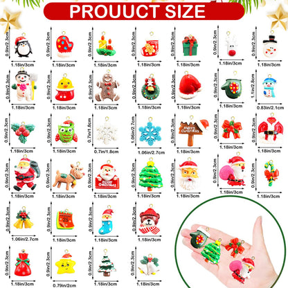 42 Pcs Mini Christmas Ornaments Miniature Small Resin Christmas Tree Ornaments for Mini Tree Hanging Decorations Tiny Christmas Figurines Bulk for Craft Holiday Christmas Decor Gift
