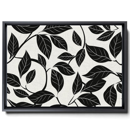 Canvas Print Scandinavian Folk Art Black and Beige Abstract Botanical Wall Art for Scandinavian Home Decor Decor Canvas, Wall