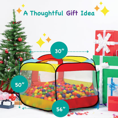 Kids Ball Pit Pop Up Large Tent for Toddlers - Indoor & Outdoor Gift Toys for Infants Girls & Boys, Baby Playpen with Zipper Storage Bag, BallPit Balls Not Included