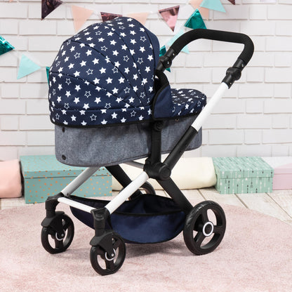 Bayer Pram Xeo Doll Stroller - Convertible 18 inch Doll Pram with Shoulder Bag