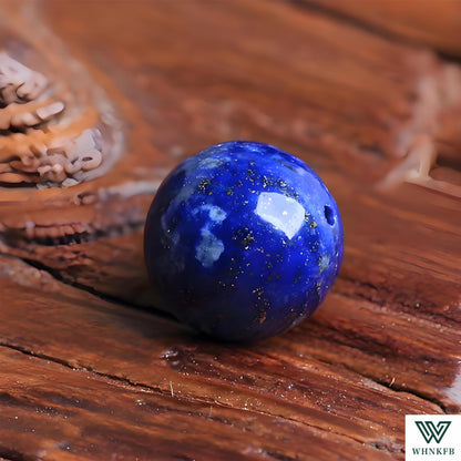 WHNKFB 10mm 50PCS Natural Lapis Lazuli Round Beads, Deep Blue Pyrite-Flecked Loose Gemstone Beads for Jewelry Making Craft - 4mm 6mm 8mm 10mm Options with Free Elastic Cord