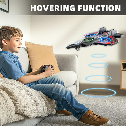 MSKOLER Foam Remote Control Airplane for Kids 8-12, RC Plane with Colorful Lights, RC Airplanes with 360°Flip and Stunt Roll, Airplane Toy RC Helicopter Gift for Boys Girls 8 9 10 11 12 and Adults