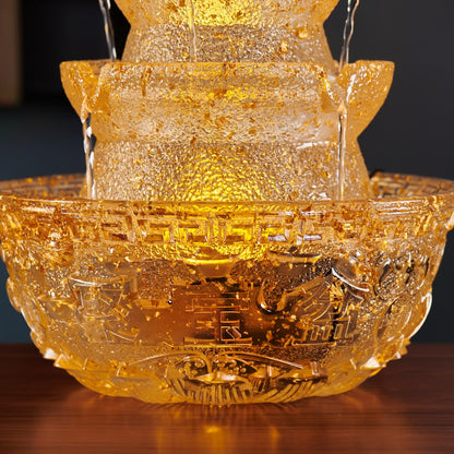 JUE ZHEN Tabletop Water Fountain - Desktop Humidifier Indoor Waterfall Fountain Home Decoration for Office, Living Room, or Bedroom