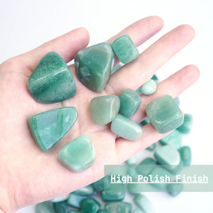 XMHOME 3 Pounds Green Aventurine Tumbled Stones - Polished Green Crystals for Vase Filler, Luck, and Decoration