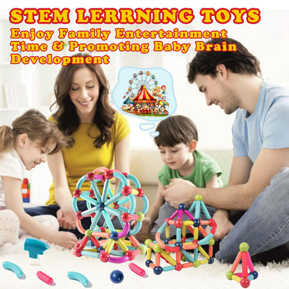 Titrot Magnetic Blocks Kids Toys, Magnetic Building Sticks STEM Educational Sensory Toy Preschool Learning Montessori Toys for Toddlers Boys Girls Ages 3-8 with 1 Car