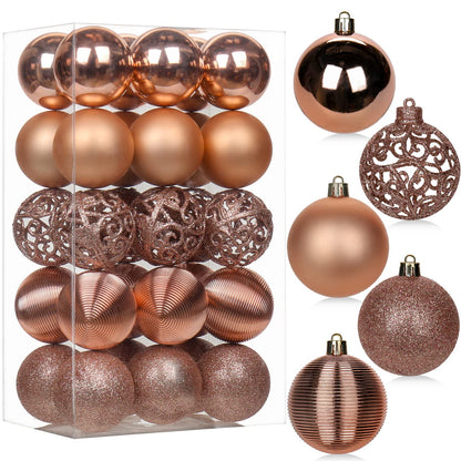 30PCS 2.36" Christmas Ball Ornaments Shatterproof Rose Gold Christmas Tree Decorations Xmas Tree Balls Halloween Ornaments Décor