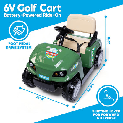 Kid Trax 6V Golf Cart Ride-On for Toddlers, Ages 3+, Golf Clubs & Balls, Lights & Sounds, 2MPH Max Speed, 66lbs Capacity, Seat Belt & Cup Holder, Rechargeable Battery, Forward & Reverse