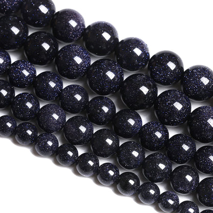 6mm 60pcs Blue Sandstone Spacer Loose Beads for Jewelry Making DIY Bracelet 1 Strand