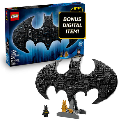 LEGO DC Batman: Batman Logo Building Toy - Super Hero Bedroom Decor for Kids, Boys & Girls, Ages 12+ - with Classic & Golden Batman Minifigures - Gift Idea for Birthdays & Fans - 76330