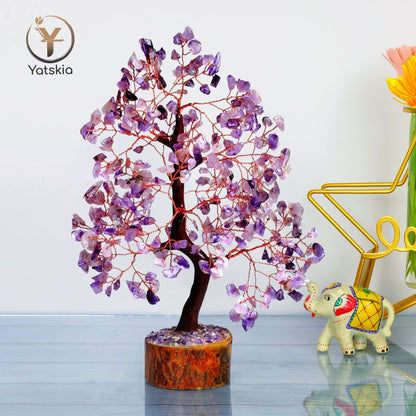 YATSKIA Amethyst Crystal Tree Stones and Crystals Tree of Life, Crystal Home Decor, Good Luck Gifts, Spiritual Gifts for Women