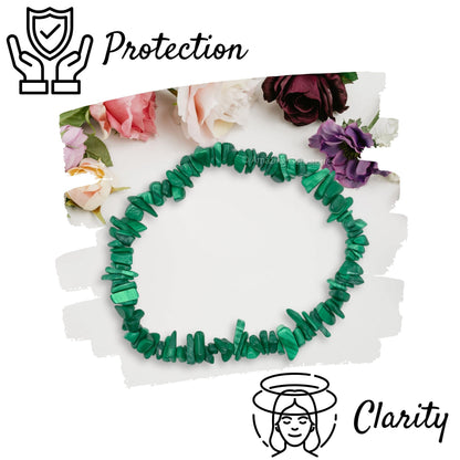 Amazing Gemstone Chips Bracelet (Malachite)