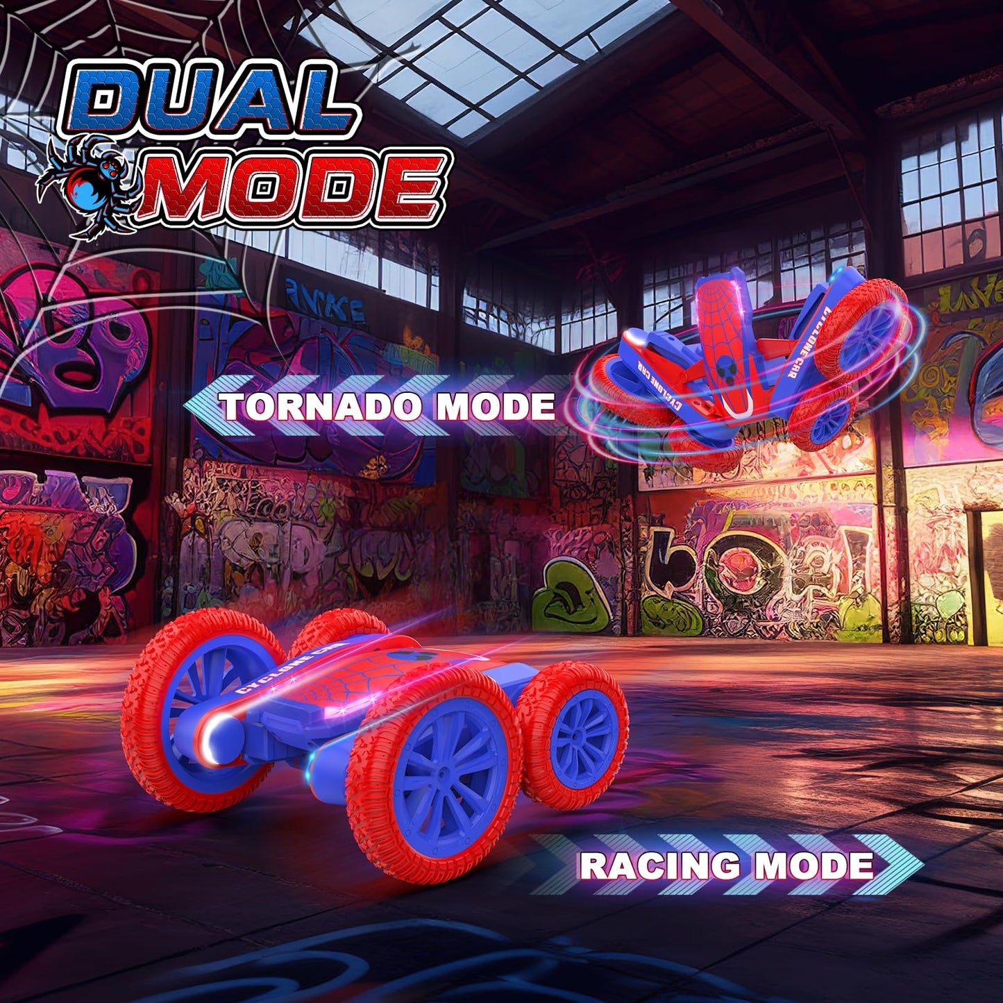 Blissbud Remote Control Car Spider RC Cars Double Sided 360°Flip 4WD Rechargeable Drift RC Race Car Boys Toys Birthday Gifts for 4 5 6 7 8 9 10 11 12 Year Old Boys Easter Basket Stuffers for Kids