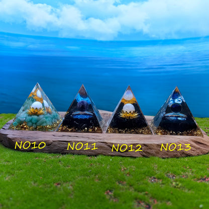 Healing Crystals Orgone Pyramid for Positive Energy, Stress Reduction, and Attracting Wealth and Luck Reduce Stress and Promote Healing with this Crystal Pyramid Home Decor (NO1,6cm)