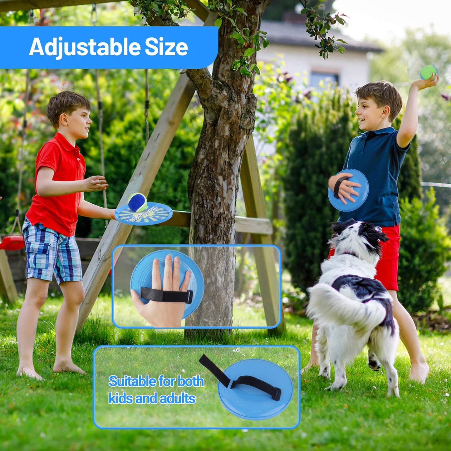 ANNKIE Kids Toys Toss and Catch Ball Set Game with 4 Paddles 4 Balls,Beach Toy Pool Toy Outdoor Yard Game for Kids Ages 3-12,Toys for Toddlers Age 3-5, Gifts for 3 4 5 6 7 8 9 10+ Year Old Boys Girls