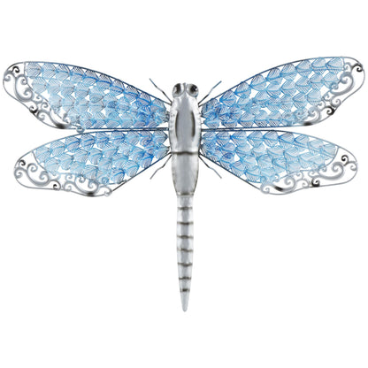 Deco 79 Metal Dragonfly Home Wall Decor Indoor Outdoor Wall Sculpture, Wall Art 25" x 1" x 16", Blue