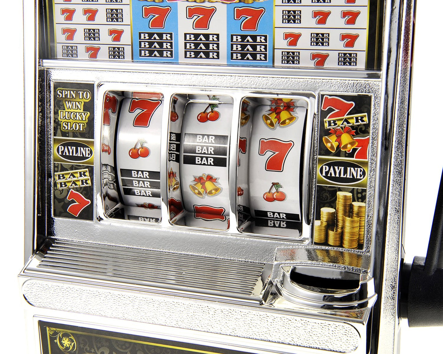 PowerTRC Jumbo Slot Machine Coin Bank | Casino Toy Slots Piggy Bank | Flashing Lights and Jackpot Sounds