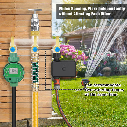 Upgraded Brass Garden Hose Splitter, 3/4" Hose Splitter 3 Way Heavy Duty with Extension Handles, Outdoor Faucet Splitter Water Spigot Splitter with Individual On/Off Valve