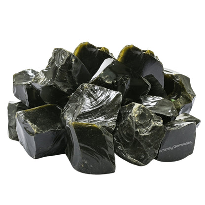 Amazing Gemstone Golden Sheen Obsidian Raw Crystals and Healing Stones, Natural Rocks For Tumbling - DIY Raw Stones And Crystals (1 Piece)